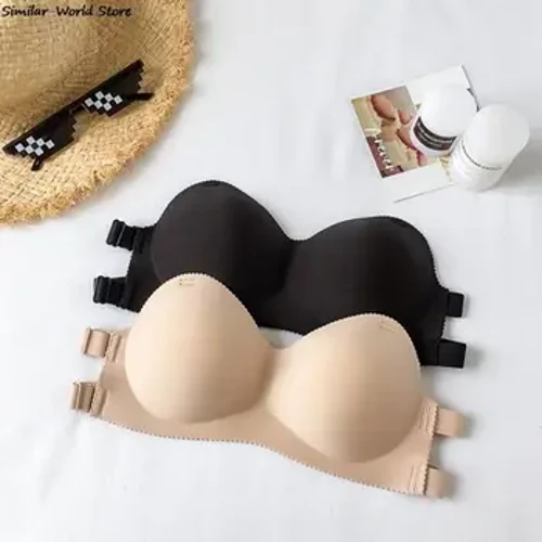 Sommer stropløse kvinder BH'er Rygbandage Design Sexet brystoverdele Wirefri Blød åndbar BH Solid Usynlig BH