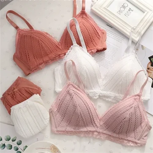 Deep V Sexy naisten rintaliivit Push Up -rintaliivit ilman lankaa Gather Alusvaatteet Triangle Cup Ohut mukavat alusvaatteet Lady Bralette