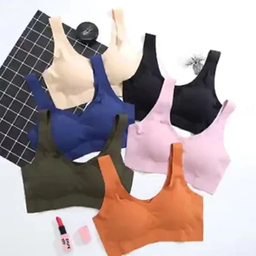Ice Silk BH Sömlös väst BH:ar För Kvinnor Push Up Underkläder Underkläder Sleep Top Vadderat Bralette Linne Bekvämt