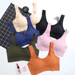 Ice Silk Bras O'ofu Su'isu'i O'ofu Fa'ata'ita'i mo tama'ita'i Tu'i I luga O'ofu I totonu Oe moe I luga Fa'aofuofu Bralette Tank Top Fa'alelei.