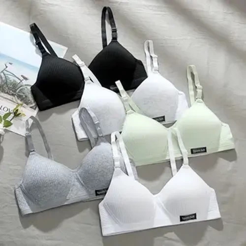 Bomullsunderkläder Kvinnor AB Cup BH Trådlös Gathered Comfort V Bysthållare Push Up Underkläder Bralette För Kvinnor Seamless BH:ar