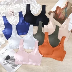 Explosiv Ny Seamless Ice Silk Skönhet Rygg Underkläder Kvinnor Samla Sleep Plus Size Sport Tjejer Väst BH