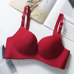 Kényelmes vezeték nélküli melltartók női alsóneműk varrat nélküli tömör rózsaszín fekete melltartók felső szexi fehérnemű Push Up Bralette női intimek
