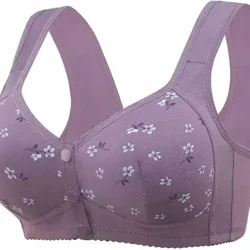 Aurrealdeko botoi erosoa Daisy Bra Adinekoak Erosoa Kotoi aktiboa haririk gabeko lore itxiera barruko arropa Eguneroko lentzeria Tamaina handiegia