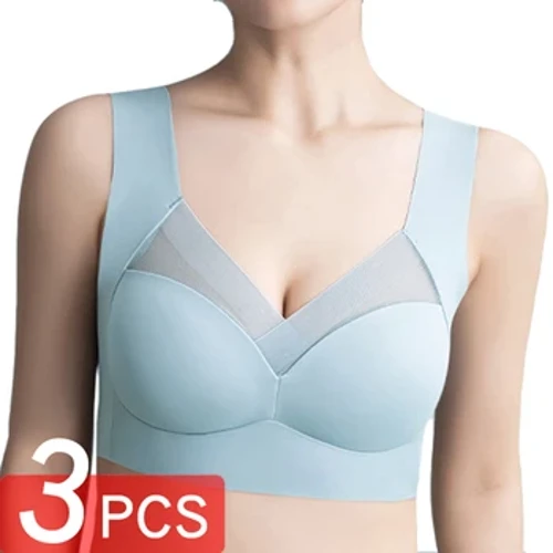 3 kpl Sexy Seamless Plus Size Rintaliivit Push Up Urheilurintaliivit Naisten Pitsi Alusvaatteet Langattomat jooga Top Nainen Ei Teräs Ring Rintaliivit