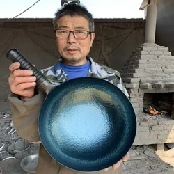 Chảo Chống Dính Cao Cấp Chảo Sắt Handmade Không Có Lớp Phủ Sức Khỏe Chảo Bếp Gas Âm Cảm Ứng Tổng Zhangqiu Sắt chảo 36CM