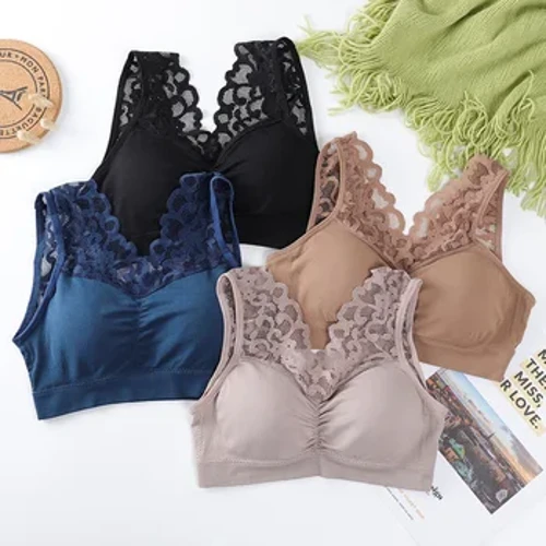 Jerrinut Bra untuk Wanita Pakaian Dalam Seamless Bra Crop Top Bralette Push Up Bra Lingerie Aktif Bra Seksi Nirkabel