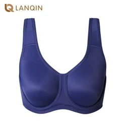 Sujetador deportivo activo con aros y sin relleno, talla grande, sólido, de alto impacto, de doble capa, con Control máximo, para mujer, C-DD E F G 42 44 46