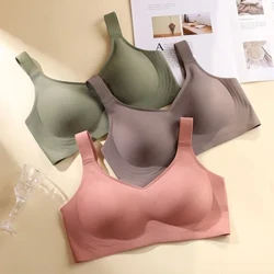 Cefn Hardd Maint Mawr Cefnogaeth Meddal Push-up Bra Ar gyfer Merched, Un darn di-dor, Di-wifr, Bra Tenau Chwaraeon Addasadwy