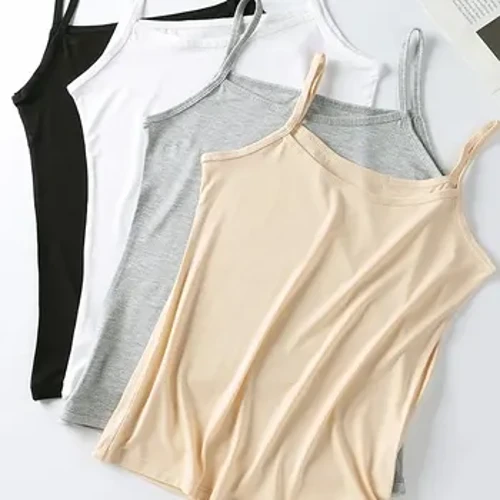 1 pezzo di canottiere morbide e solide, canottiere indossabili elastiche comode e delicate sulla pelle, lingerie e intimo da donna