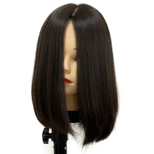 Parrucca ebraica vergine europea per capelli umani Parrucca Bob diritta superiore in seta Kosher Sheitel Stessa lunghezza dei capelli Top in seta Nessuna parrucca in pizzo per le donne
