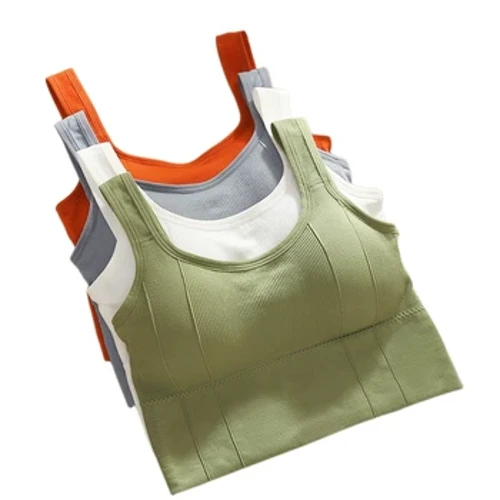Barr Barr Mná Aclaíochta Umar Barr Padded Spóirt Bra Fo-éadaí Gan uaim Mná Mná Éadaí Sráide Corrúla Camisole Pads inbhainte