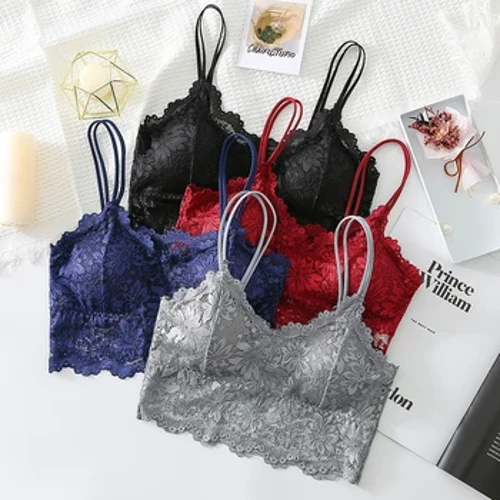 7 Màu Ren Gợi Cảm Crop Top Nữ Đệm Yếm Áo Ngực Dây Thoáng Khí Giá Rẻ Áo Bralette Khoét Hở Làm Đẹp Lưng Xe Tăng Quần Lót Nữ