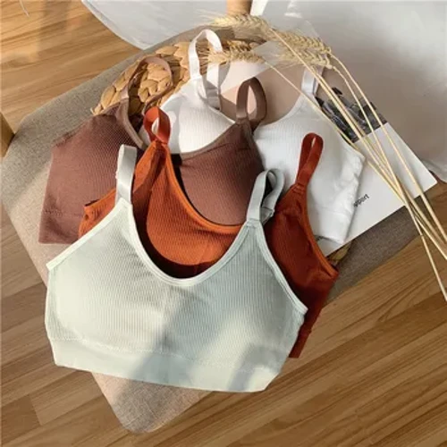 Wanita Tank Crop Top Seamless Pakaian Dalam Wanita Crop Top Seksi Olahraga Pakaian Dalam Wanita Intimate Kawat Gratis Bra Tanpa Lengan Kamisol