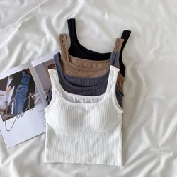 SP & City Corea Ffasiwn Syml Syml Striped Camisole Chwaraeon Tanciau Cotwm