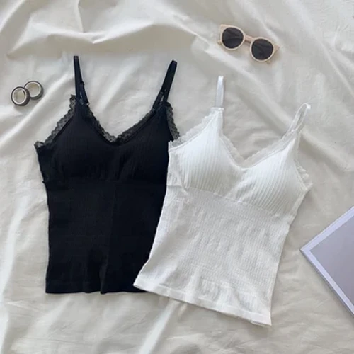 Outwear Spets Seamless Crop Top för Dam Underkläder Wi-Free Dam Camisole Spaghetti Strap BH Underkläder Tube Tops Dropshipping