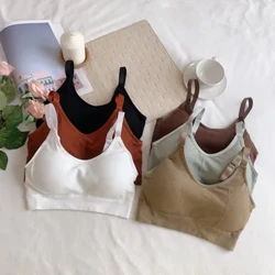 Áo dạng ống dành cho nữ liền mạch Màu trơn lưng chữ U Quần lót nữ Crop Top Áo ba lỗ thể thao Đáy áo ngực có đệm ngực