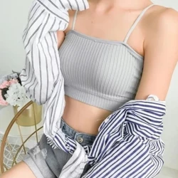 Ensfarvede Tube Toppe BH'er til Kvinder Soild Push Up Lingeri Sømløs Spaghetti Word Sling Kvinde Blød Bralette Top Tanks