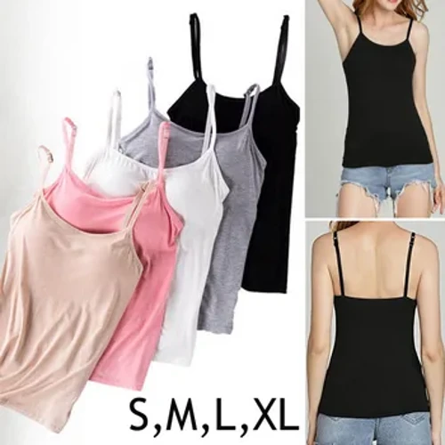 6 Màu Sắc Dây Có Đệm Bể Chắc Chắn Dây Đeo Có Thể Điều Chỉnh Xe Tăng Áo Quần Lót Nữ Yếm Có Tích Hợp Kệ Thoáng Khí Crop top