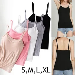 6 färger vadderad BH Linne Solid Justerbar Strap Tank Tops Dam Underkläder Camisole med inbyggd hylla Andningsbar Crop Top