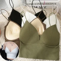Mỏng Gợi Cảm Bể Nữ Không Đường May Quần Lót Yếm Dây Sọc Áo Bralette Quần Lót 1 Ống Cơ Bản Quần Lót Dây Có Đệm