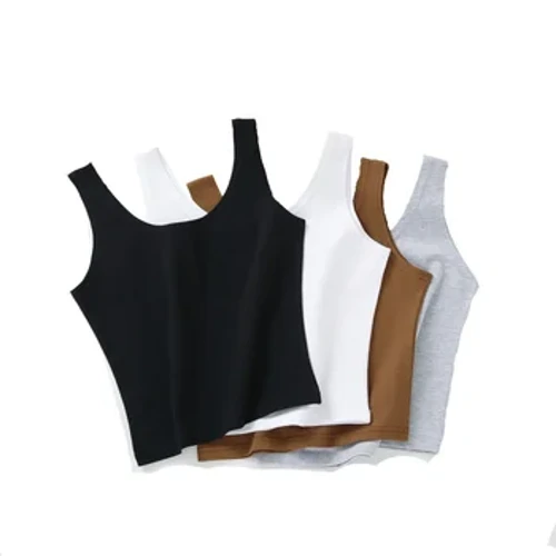 Cyfanwerthu Merched Solid Lliw Suspender Camisole Tank Top ar gyfer Merched Byr Ioga Chwaraeon Cnwd Tops Sleeveless Sexy Slim Fit Tops