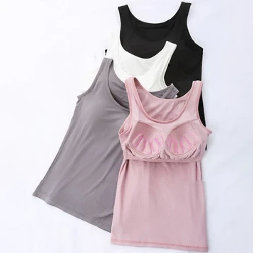 Iziqongo zeVest Yabesifazane zango-2023 Ezakhelwe Ku-Bra Neck Vest Enamathiselwe Izigqoko Zethangi Le-Slim Fit Amahembe A-Sexy Feminino Ajwayelekile