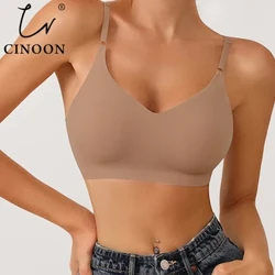 CINOON Bezšuvju krūšturi sievietēm Push Up Apakšveļa Miega noņemama Polsterēta Bralette One Piece Krūšturis Bezvadu Komforts Intīms