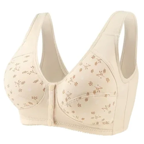 Ondergoed Dames Voorsluiting Knopbeha zonder vulling Draadloze verzamelbeha's Ademend Dun ondergoed Grote cup bralette