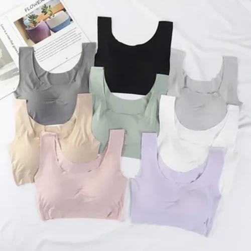 Nhật Bản Liền Mạch Không Vòng Thép Băng Lụa Tập Hợp Kích Thước Lớn Chạy Áo Tập Yoga Thể Thao Quần Lót Áo Ngực Nữ