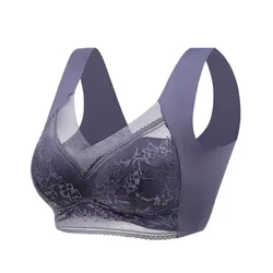 L-6L Kvinnor Stor BH Push Up Ice Silk Seamless övre Bralette Spets Trådlös Sommar BH Plus Size Top Underkläder Underkläder 15019