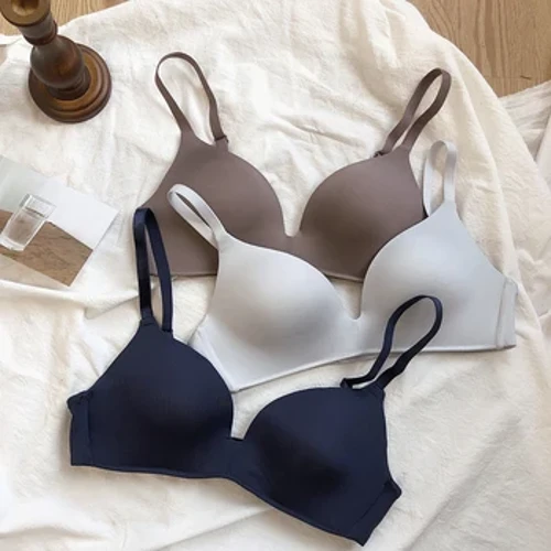Seksi Buz Ipek Kablosuz Sutyen Kadınlar Için Yüksek Kaliteli Seksi Iç Çamaşırı Toplamak Yukarı Itin Basit Iç Çamaşırı Dikişsiz Sütyen Bralettle