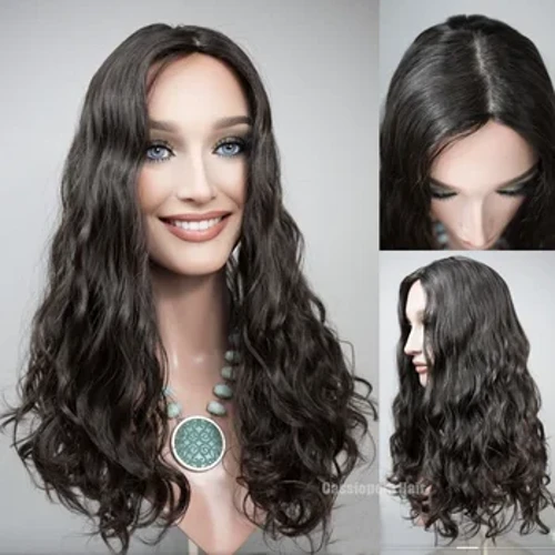 ʻO ka nalu wai ʻo ʻEulopa ka lauoho kanaka Iudaio wigs piha hope 8x8inch Silk Base Skin Toppers no nā wahine Iudaio