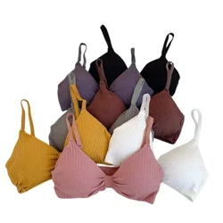 Bh:ar i bomull, vadderad behå, topp dam Bralette, sömlösa underkläder, gratis behåar för kvinnor, sexiga underkläder push-up bh:ar