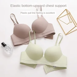 Phụ Nữ Tập Hợp Liền Mạch Quần Lót Chắc Chắn Nhỏ Ngực Không Dây Push Up Bra Một Mảnh Dày Thoải Mái Chống Chảy Xệ Vô Hình