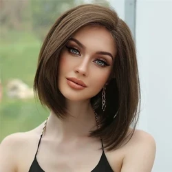 Wig Iddew Gwallt Dynol Moethus / Wig Llace Brown Gwallt Ewropeaidd Slafaidd Gwallt heb ei brosesu