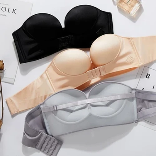 Strapless Invisible Bra Seksi Push Up Braiette Wanita Lingerie untuk Gaun Pengantin Fox Kumpul Bra Bridesmaid Underwear
