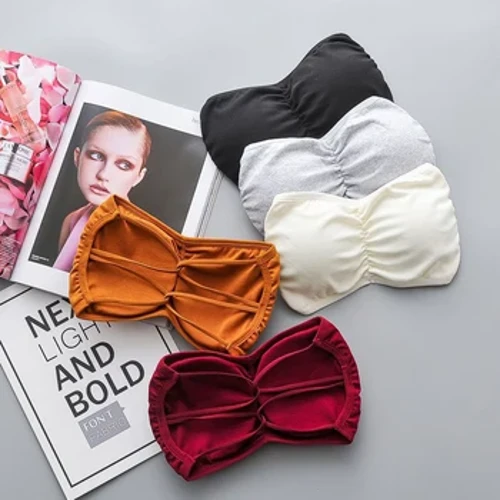Vrouwen antislip borst verzameld dun gedeelte mooie rug beha gewikkeld tube top antislip strapless ondergoed tube top