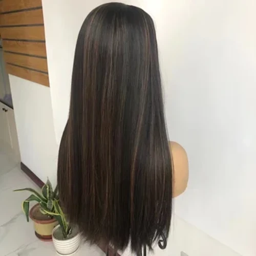 Gwerthu gorau Silk syth Uchafbwyntiau 100% Ewropeaidd Virgin Hair Wig Iddewig Kosher fenyw Wig