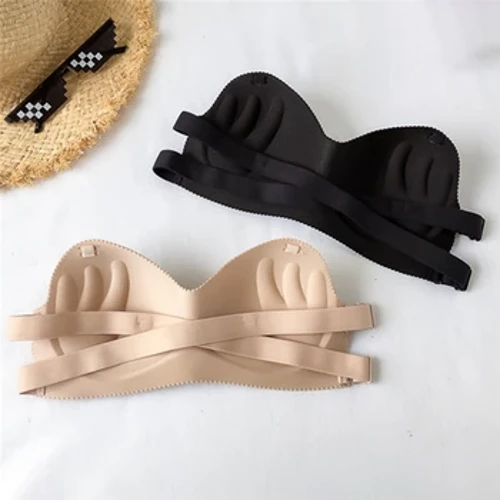 Seksi Backless Invisible Bra Push Up untuk Wanita Lingerie Seamless Bra Hitam Strapless Bandeau Tanpa Jahit Bra Strapless Bra
