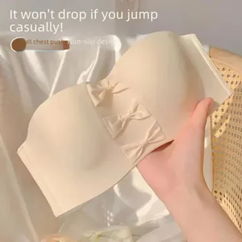Áo Ngực Trơn Nữ Mùa Hè Mỏng Ngực Nhỏ Tập Hợp Liền Mạch Chống Tiếp Xúc Không Vòng Thép Phụ Trợ Ngực Bộ Sưu Tập Áo Ngực
