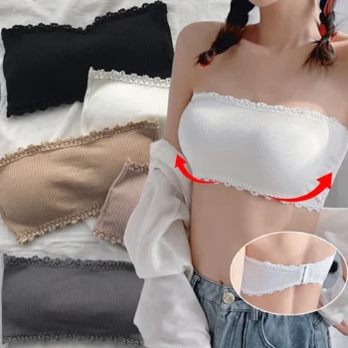 Musim Panas Tanpa Tali Wanita Bra Kembali Renda Seksi Dada Atasan Seamless Bernapas Underwea Bra Padat Tak Terlihat Dada Membungkus Bra