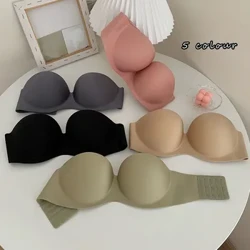 Tube Top Underkläder Soild Färg Sexiga Underkläder Axelbandslösa BH Push Up BH Sömlös Bralette Sexig Ensfärgad Damunderkläder