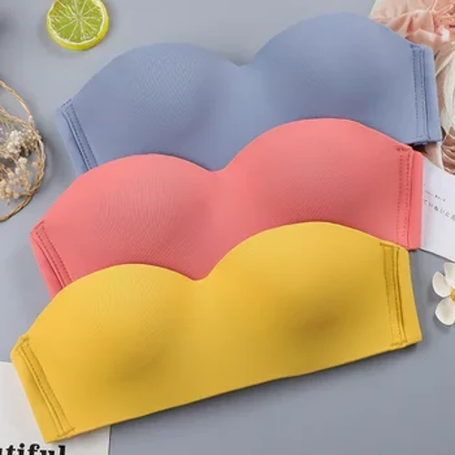 Kvinnor Sexig Axelbandslös BH Trådlös Kvinna Tube Top Solid Push Up Tunna BH Underkläder Cabriolet Remmar Dam Underkläder BH 2022