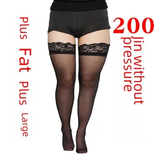 Kaos Kaki Tabung Panjang Renda Wanita Kaos Kaki Tabung Tinggi Tipis Kanggo Kaos Kaki Sutra Putih Ireng Ukuran Plus