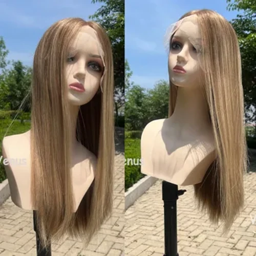 Châu Âu Trinh Nữ Tóc Ren Mặt Trước Tóc Tóc Giả Làm Nổi Bật Người Do Thái Tóc Giả Buộc Tay Thụy Sĩ Ren Cao Cấp Kosher Tóc Giả Dành Cho Nữ mật độ 130%