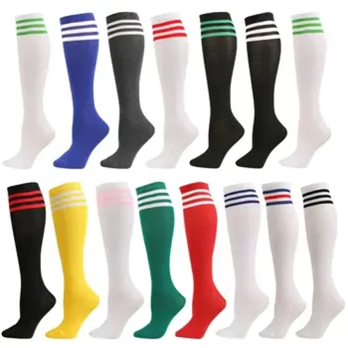 Unisex Nén Tất Bóng Đá Tất Chống Trơn Trượt Ống Dài Đầu Gối Vớ Cổ Cao Tất Sọc Bóng Đá Tất Chạy Bộ Thể Thao