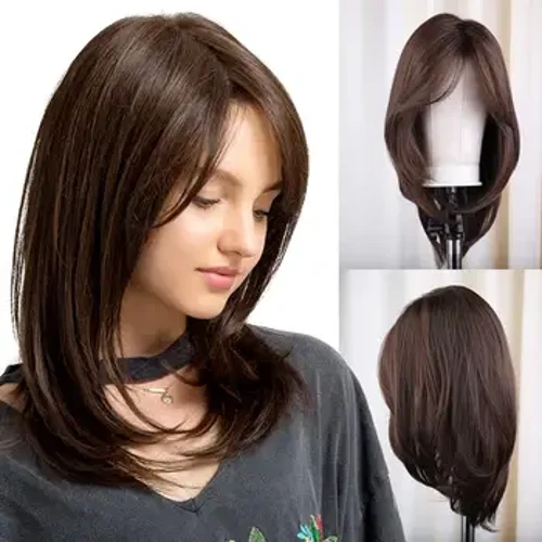 Naravne valovite judovske lasulje Swiss Lace Topper Kosher Sheitel lasulje 100 % nepredelane deviške lasne prevleke za črne ženske temno rjave