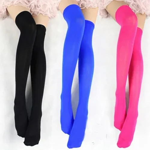 13 Màu Kẹo Màu Vớ Gợi Cảm Giáng Sinh Nữ Thời Trang Nữ Lụa Cổ Các Hộp Đêm Quần Co Giãn Dài Cổ Phiếu