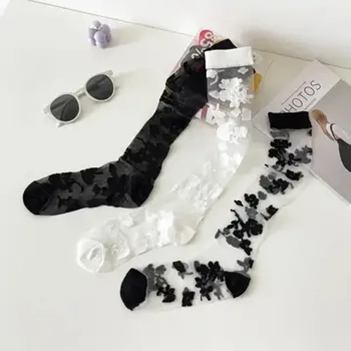 Tomus Ultra-inçe Açyk Neýlon Uzyn Jorap Joraplary Japaneseapon moda gül dyz dyz joraplary üzüm kristal ýüpek jorap joraplary
